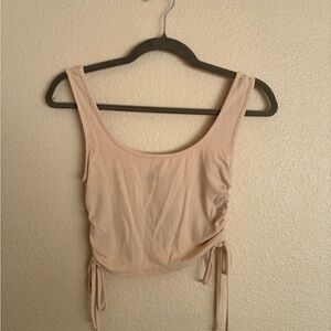 Zaful Beige Ribbed Crop Top – Size S